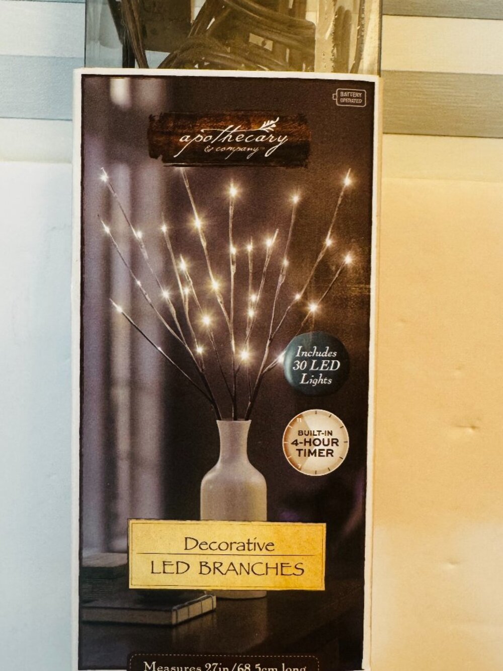 Apothecary & Co Multicolor Decorative LED 27" Bendable Twig Branches 30 LED